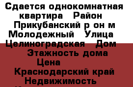 Сдается однокомнатная квартира › Район ­ Прикубанский р-он м.Молодежный › Улица ­ Целиноградская › Дом ­ 4/2 › Этажность дома ­ 7 › Цена ­ 10 000 - Краснодарский край Недвижимость » Квартиры аренда   . Краснодарский край